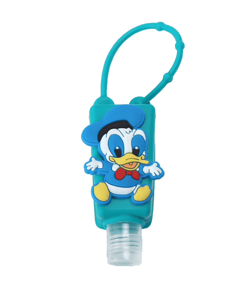 >Donald Duck Porte-bouteille de désinfectant pour les mains en silicone