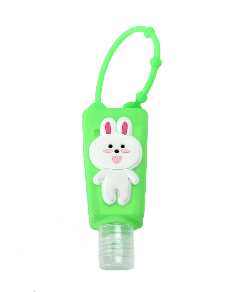 >Étui en silicone de bouteille de 30 ml de dessin animé mignon vert N4