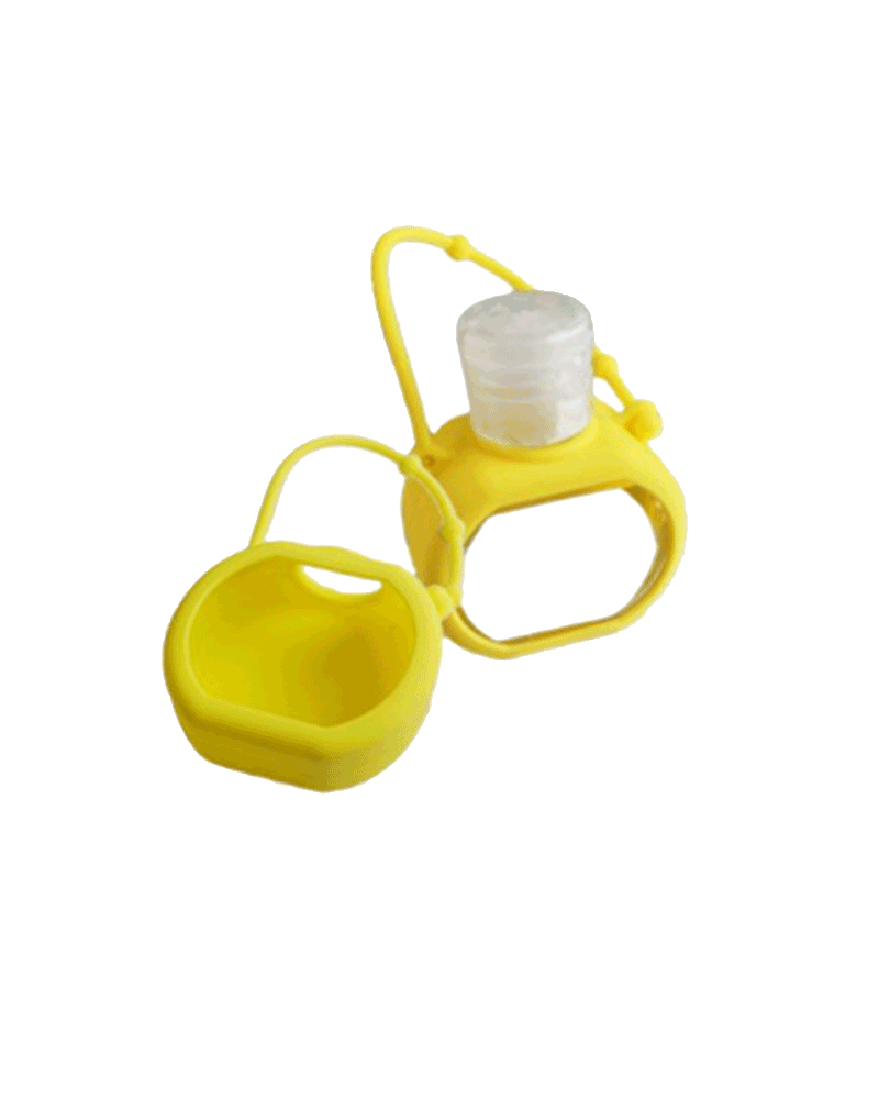 >Support en silicone pour désinfectant pour les mains jaune YX30G-2