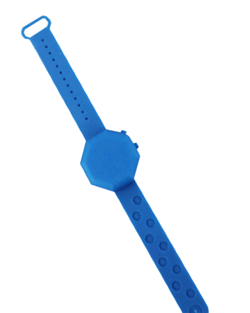 >Bracelet rechargeable en silicone liquide bleu